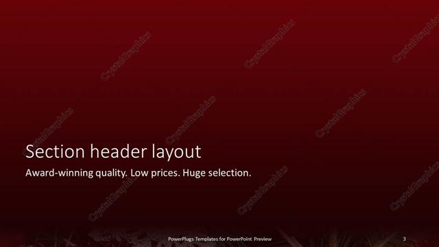 Section Header presentation slide layout