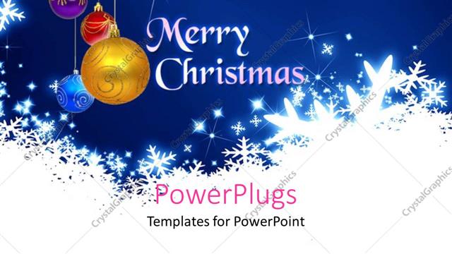  Presentation with merry christmas - Lots of Christmas ornaments with a text that spells out the word 