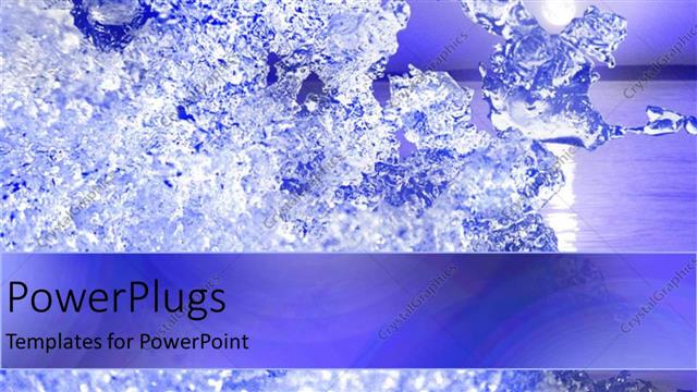  Presentation with ocean - Lots of clear ice crystals on an ocean background