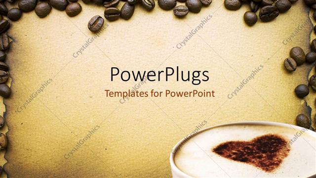  Presentation with beans - Lots of coffee beans around a white coffee cup