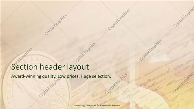 Section Header presentation slide layout