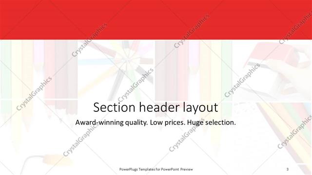 Section Header presentation slide layout