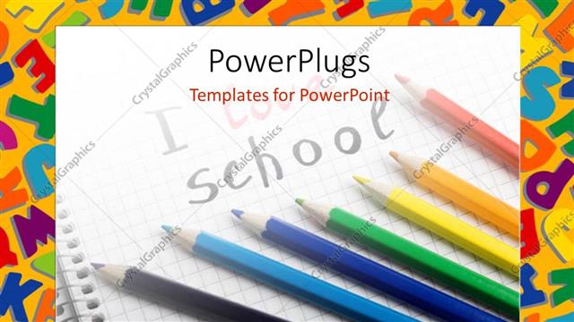  Presentation with love words - Lots of color pencils with text that spell out the words 