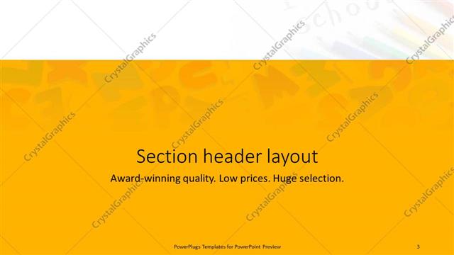 Section Header presentation slide layout