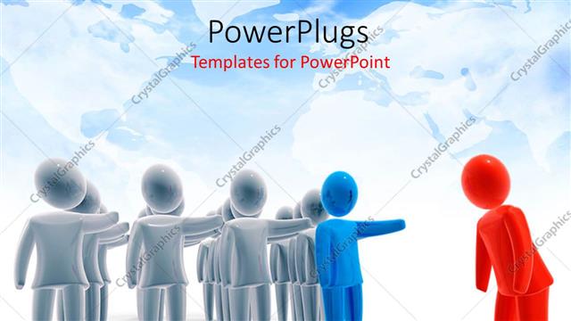  Presentation with crowd - Lots of colored human figures with a red one standing out