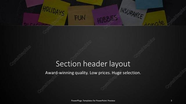 Section Header presentation slide layout