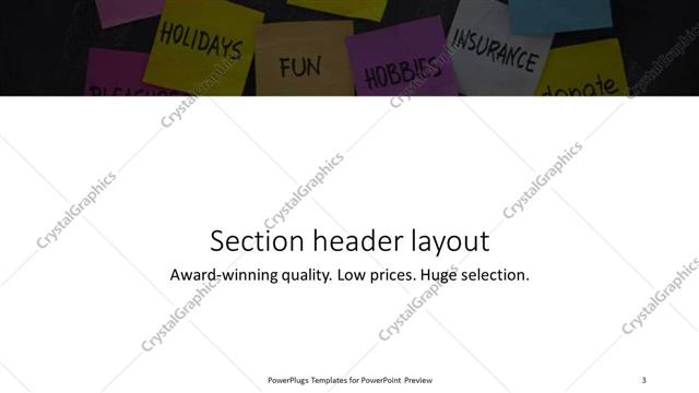 Section Header presentation slide layout