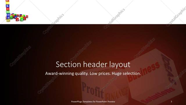 Section Header presentation slide layout