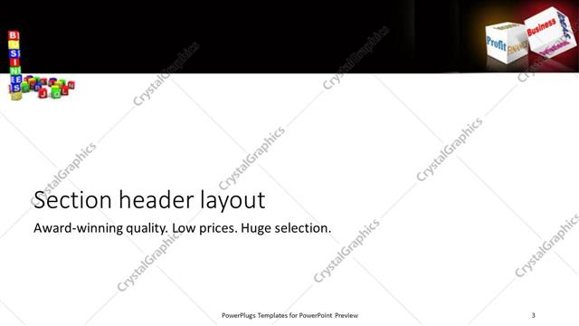 Section Header presentation slide layout