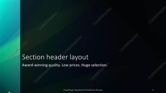 Section Header presentation slide layout