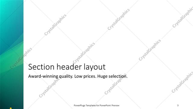 Section Header presentation slide layout