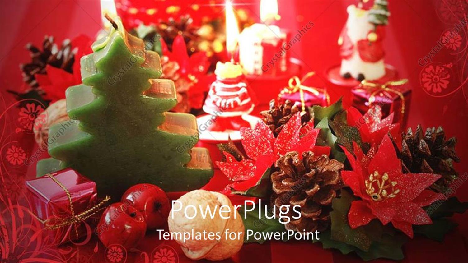 Featuring Lots of Colorful Christmas Differently Shaped Candles, Gifts and Ornaments