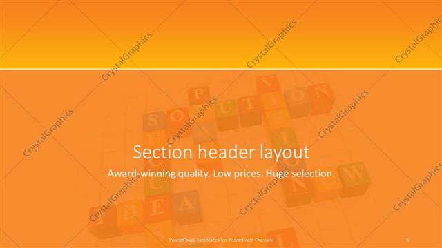 Section Header presentation slide layout