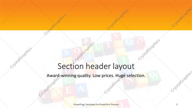 Section Header presentation slide layout