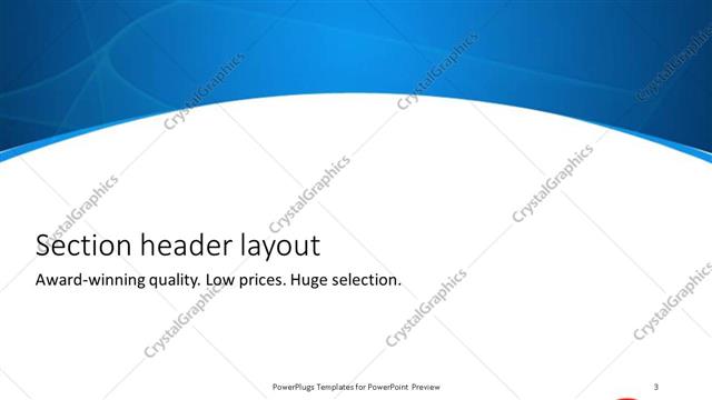 Section Header presentation slide layout