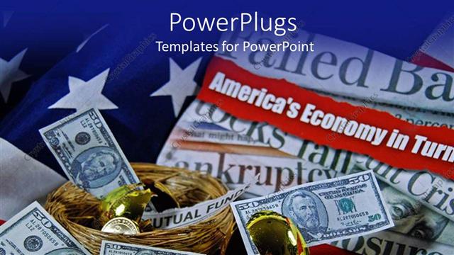  Presentation with gold egg - Lots of dollar bills, gold coins and a gold colored cracked egg