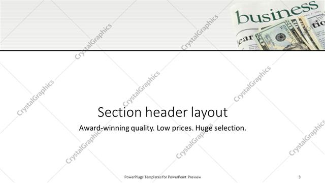 Section Header presentation slide layout
