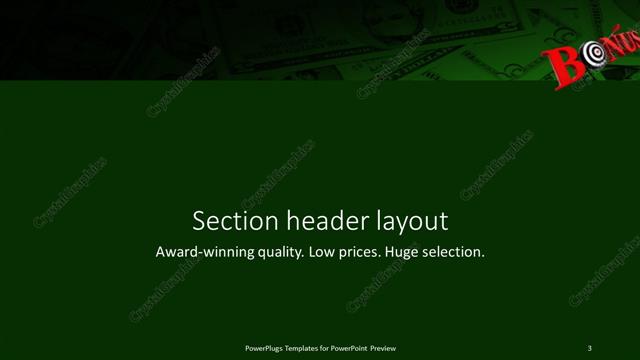 Section Header presentation slide layout