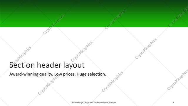 Section Header presentation slide layout