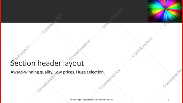 Section Header presentation slide layout