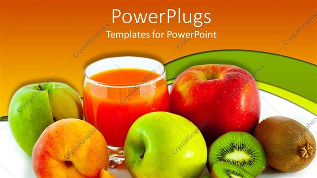  Presentation with healthy juice - Lots of fresh fruits with a glass of fruit juice