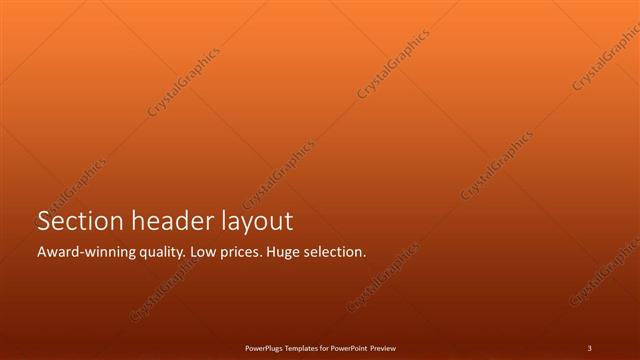 Section Header presentation slide layout