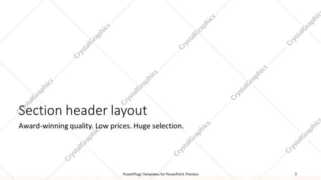 Section Header presentation slide layout