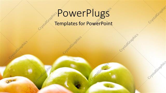  Presentation with green apple - Lots of freshly plucked green and red colored apples