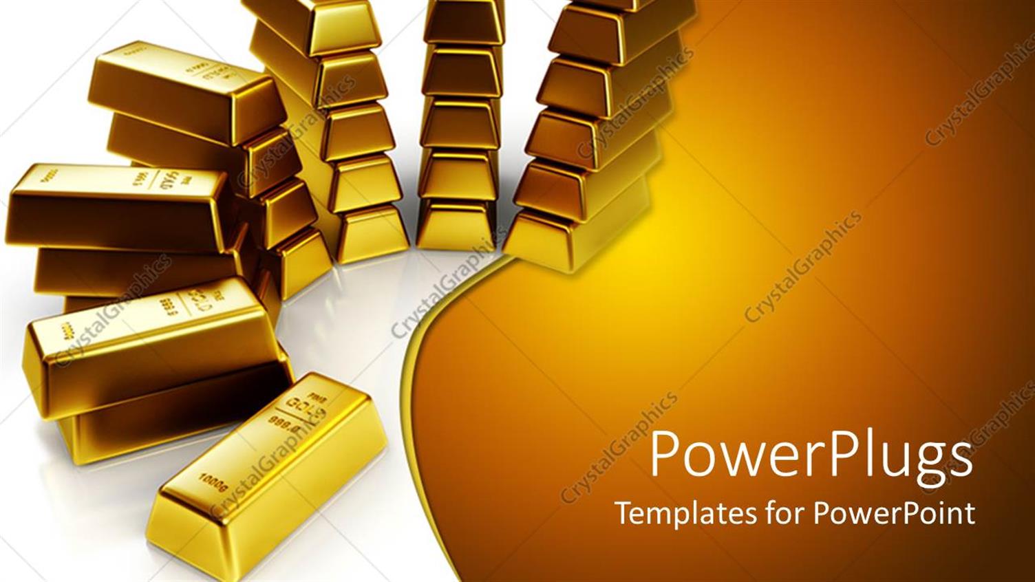 Featuring Lots of Gold Bars in Piles  on a White Surface