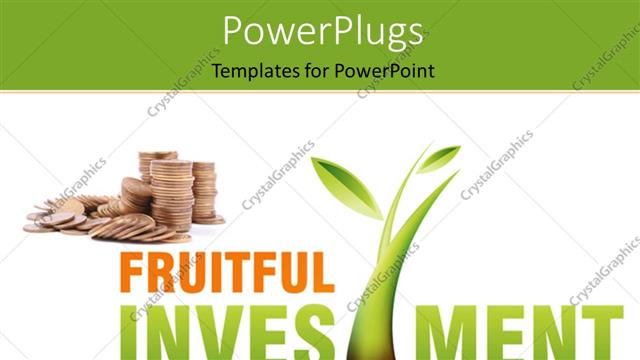  Presentation with growing - Lots of gold coins with a growing plant and some text