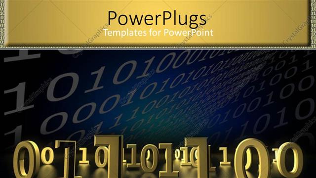  Presentation with gold black - Lots of gold colored binary codes on a black background