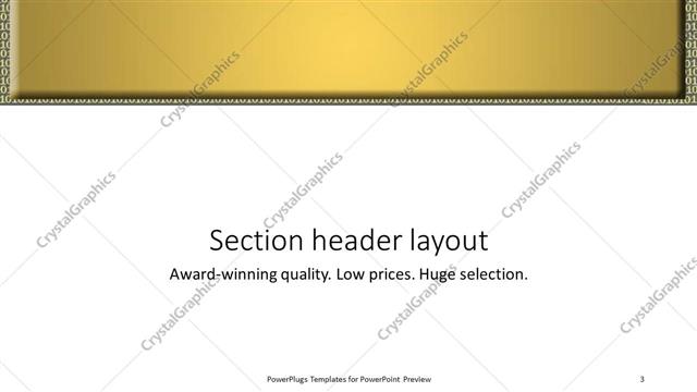 Section Header presentation slide layout
