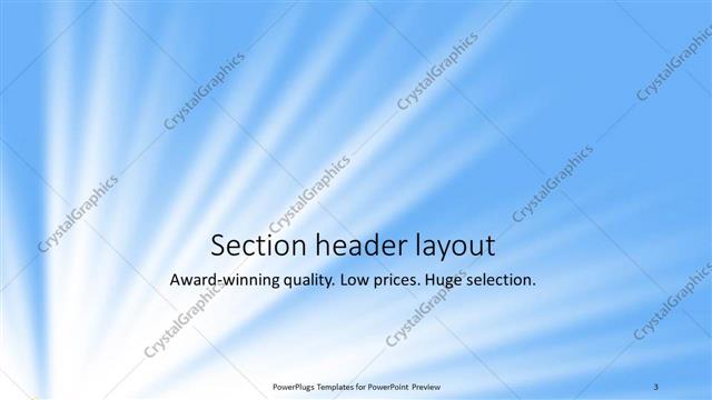 Section Header presentation slide layout