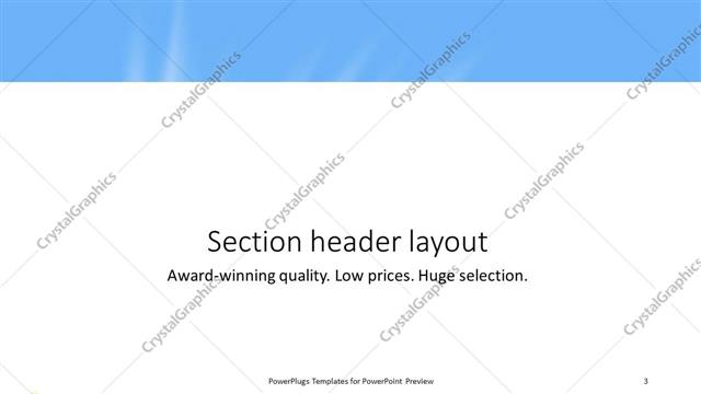 Section Header presentation slide layout
