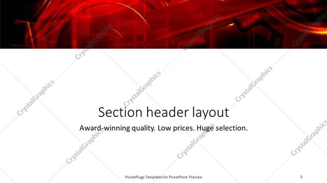 Section Header presentation slide layout