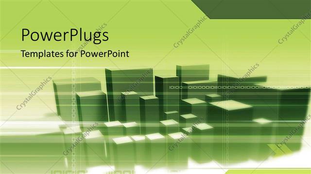  Presentation with green city - Lots of green 3D buildings together over a white surface?