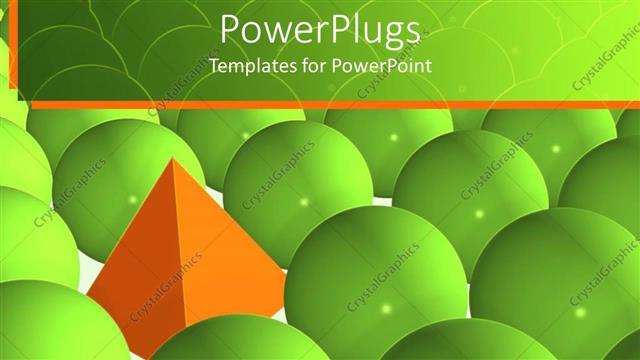  Presentation with pyramid - Lots of green balls with a yellow pyramid in their middle