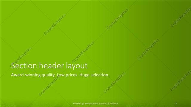 Section Header presentation slide layout