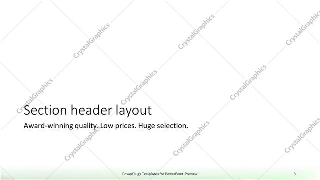 Section Header presentation slide layout