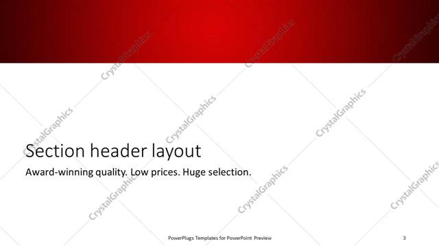 Section Header presentation slide layout