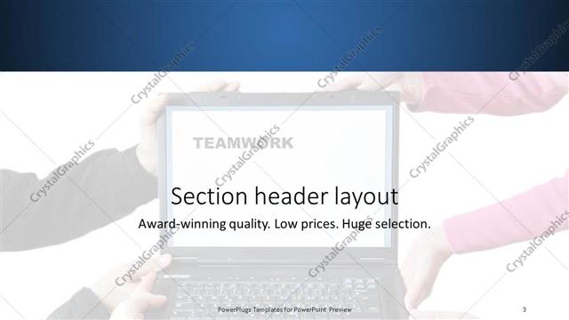Section Header presentation slide layout