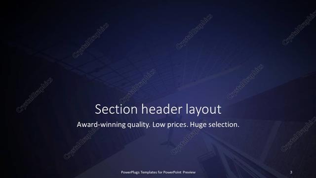 Section Header presentation slide layout