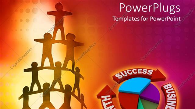  Presentation with growth human - Lots of human figures forming a pyramid with a Business,Growth and Business text