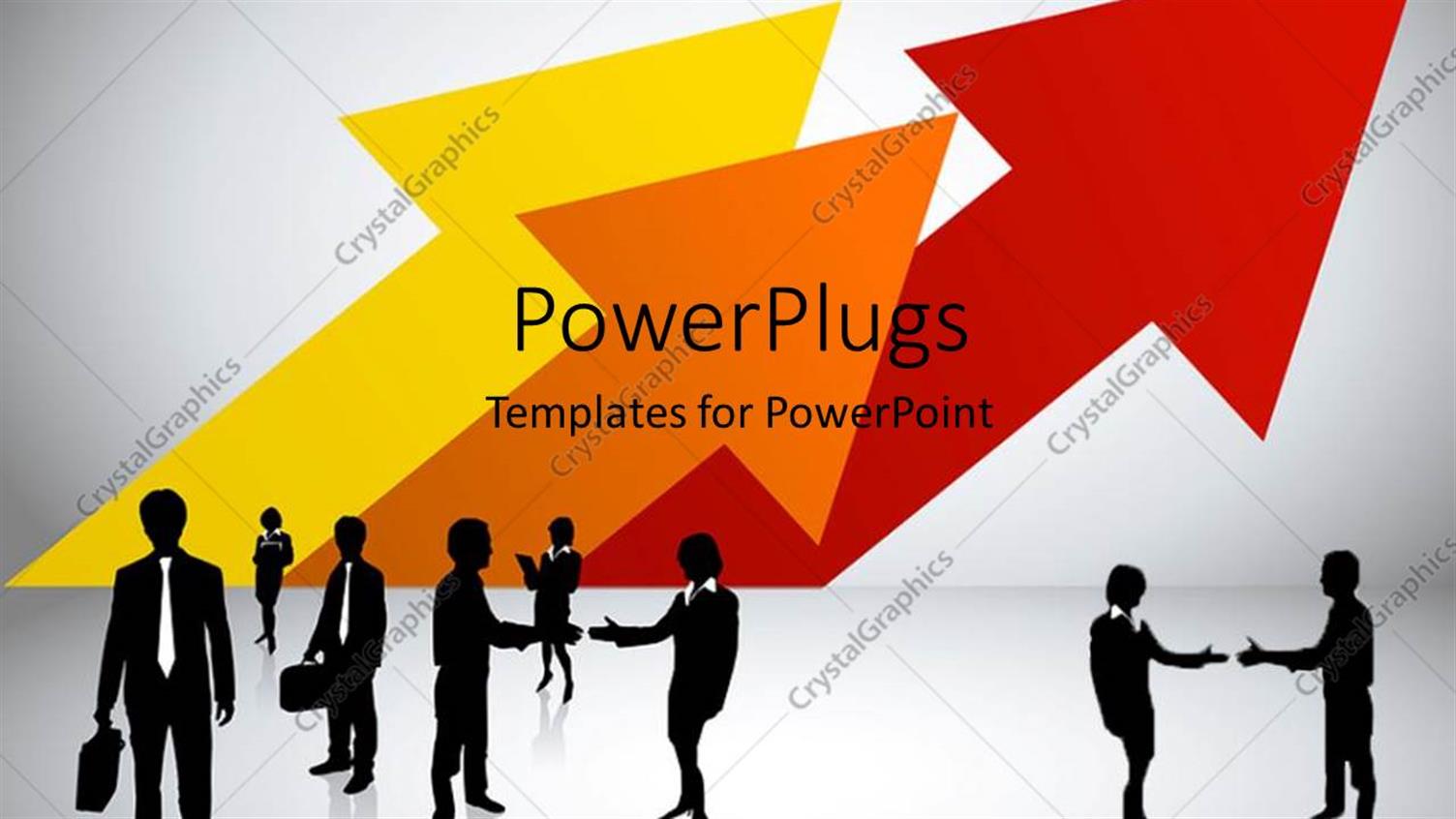 Featuring Lots of Human Figures Having a Business Chat with Three Colored Arrows