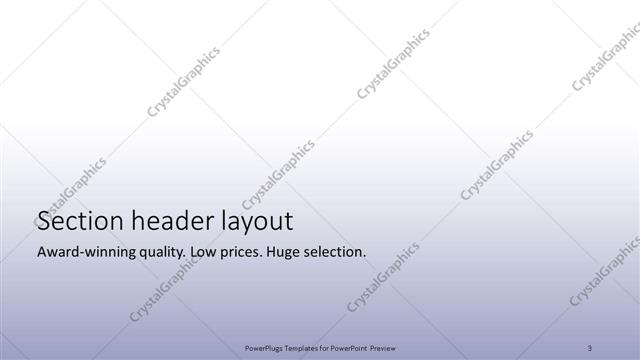 Section Header presentation slide layout