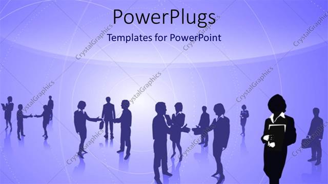  Presentation with purple business - Lots of humans in different positions with a bright purple background