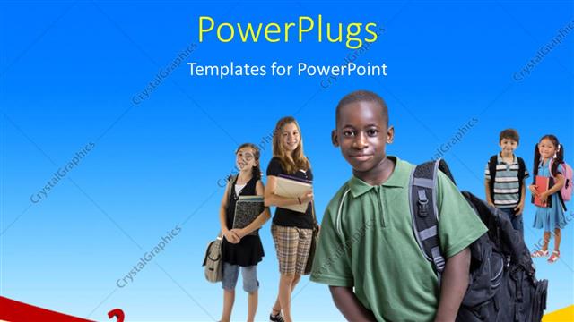  Presentation with school - Lots of kids with text that spell out the words