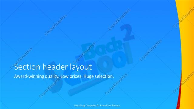 Section Header presentation slide layout