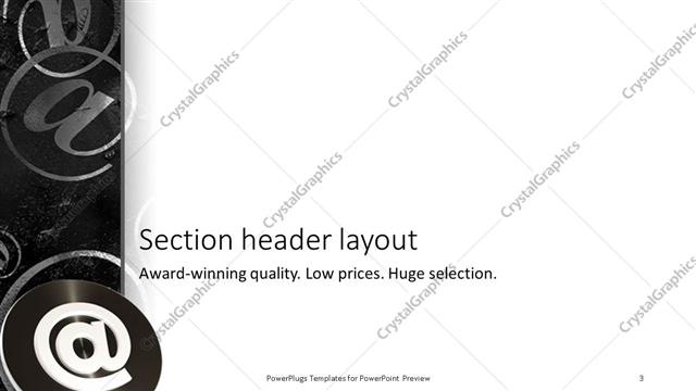Section Header presentation slide layout