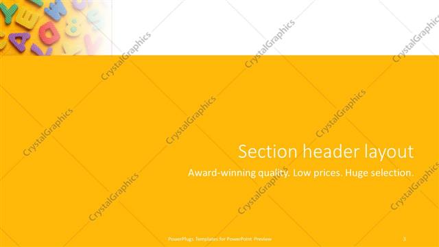 Section Header presentation slide layout